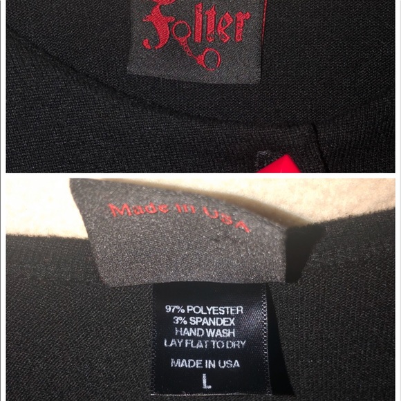 New Black Buttondown Sweater with Red Lace/buttons - Picture 6 of 8